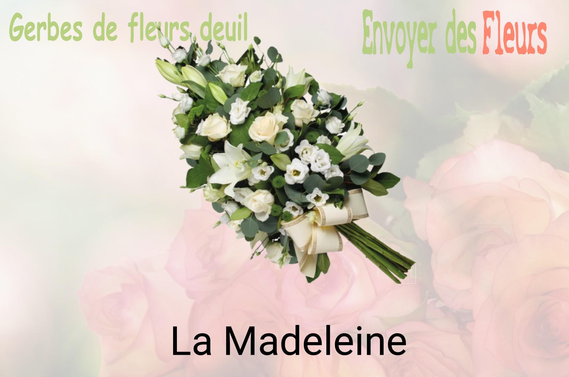 Gerbe de fleurs de deuil livrée à La Madeleine
